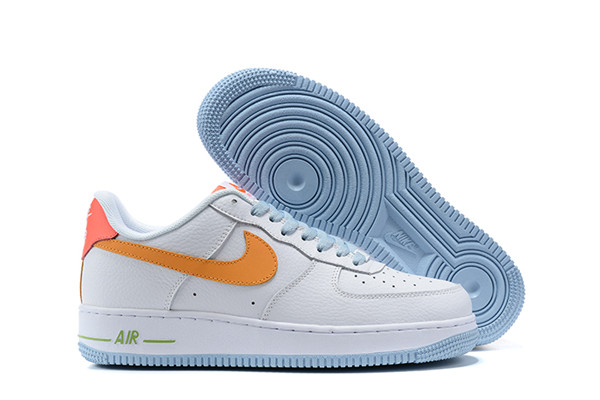 Women's Air Force 1 Low Top Orange/White Shoes 072